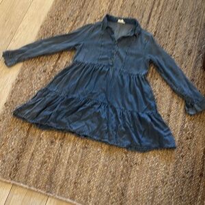 Easel Blue Chambray Mini Dress